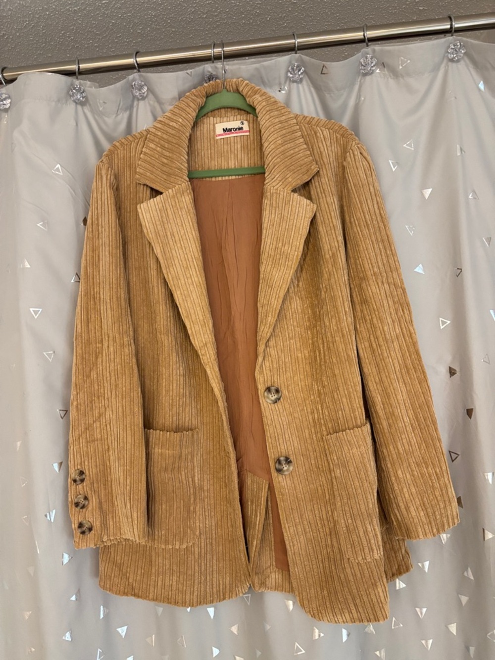 Marorie Tan Corduroy Blazer Jacket
